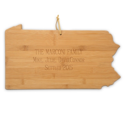 Personalized Pennsylvania Bamboo Cutting Gaming-table by Things Remembered