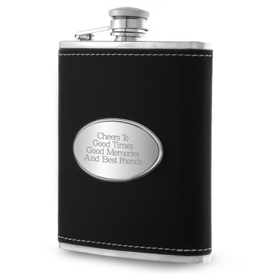 Personalized Black Leather Flask by Things Remembered