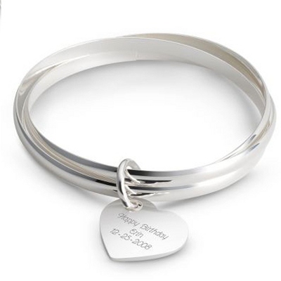 Personalized Triple Bangle Heart Bracelet by Things Remembered