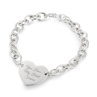Personalized Sterling Open Link Heart Bracelet by Things Remembered