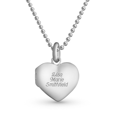 Personalized Beaded Chain Heart Locket with Free Keepsake Box by Things Remembered