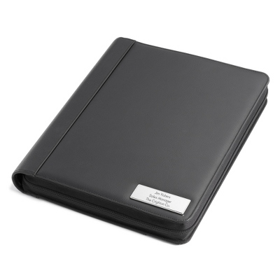 Personalized Black Zipper Padfolio at Things Remembered