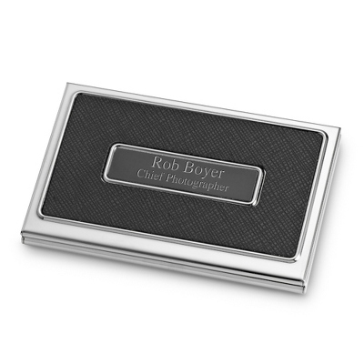 Personalized Black Textured Card Case by Things Remembered