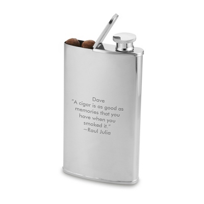 Buy cigars & pipes gift baskets - Personalized Stainless Steel Cigar Flask