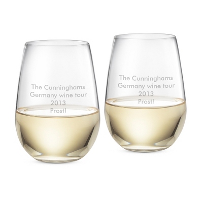 Personalized Riedel “o” Stemless Riesling Sauvignon Blanc Glasses By ...