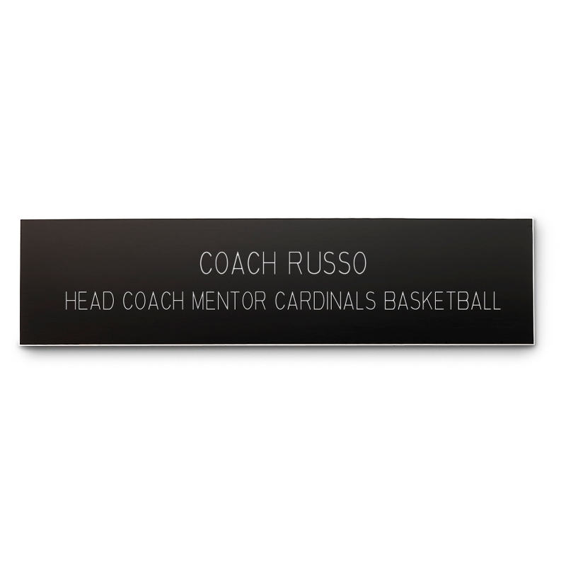 Image of 2 x 8 Black Plastic Name Bar