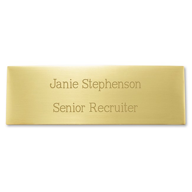 You can turn anything into a personalized gift. Just add this engraving plate and you've created a one-of-a-kind gift. 1 X 3 Brass Plate, By Things Remembered.
