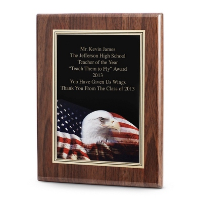 Personalized Eagle Achievement Plaque With Walnut Base By Things ...