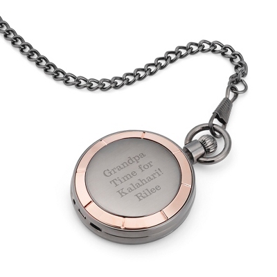 Black and Rose Gold Pocket Watch