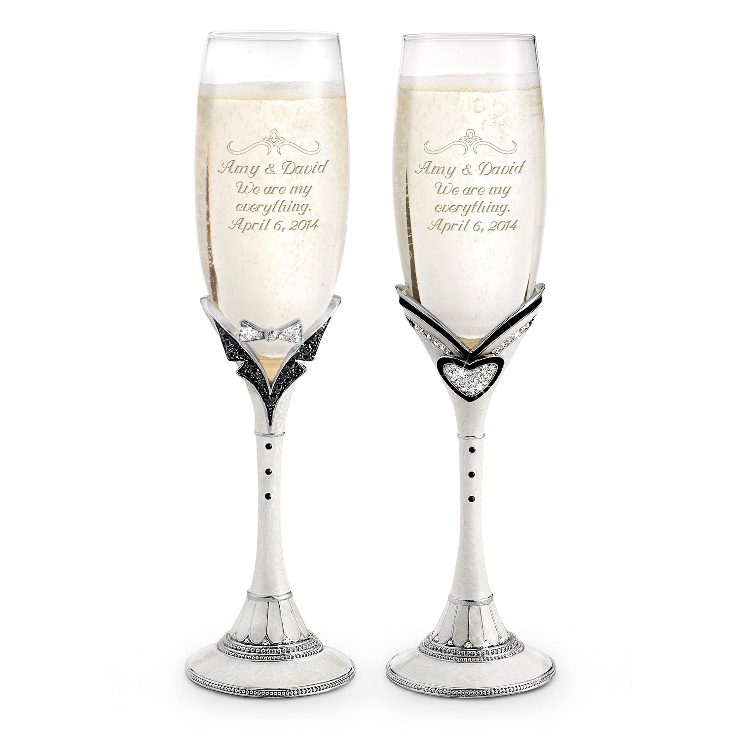 Personalized Mr And Mrs Toasting Flutes