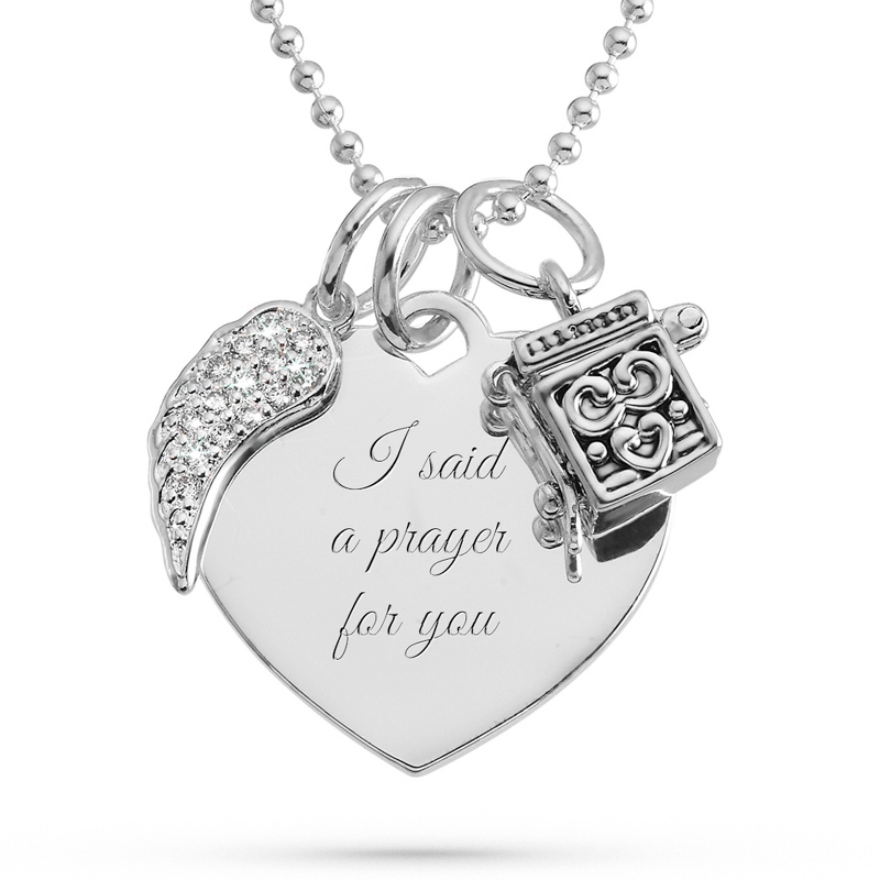 Image of Prayer Box and Angel Wing Necklace
