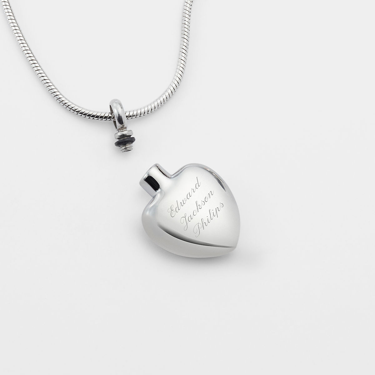 MoAndy Stainless Steel Ashes Pendant Urn Necklace for Men and Women Cross Lettering Silver Engravable 