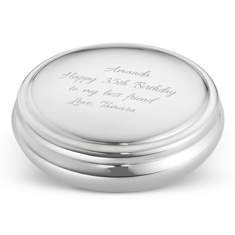 Image of Queen Anne Round Pewter Keepsake Box