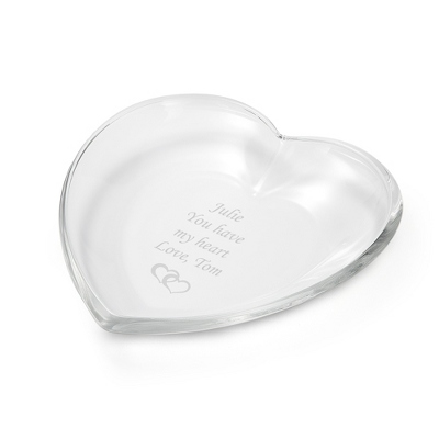 Personalized Glass Heart Serving Tray By Things Remembered | Eivu