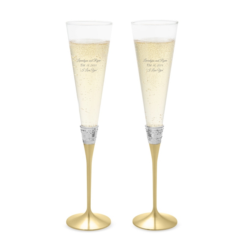 Image of Vera Wang by Wedgwood With Love Gold Toasting Flutes