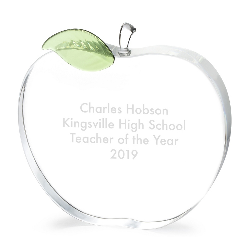 Image of Engraved Crystal Apple Award