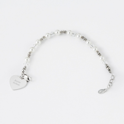 sterling silver flower girl bracelet