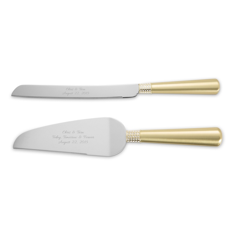 Image of Goldtone Eternity Cake Server Set