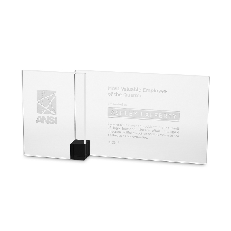 Image of Black Shadow Etched Crystal Award