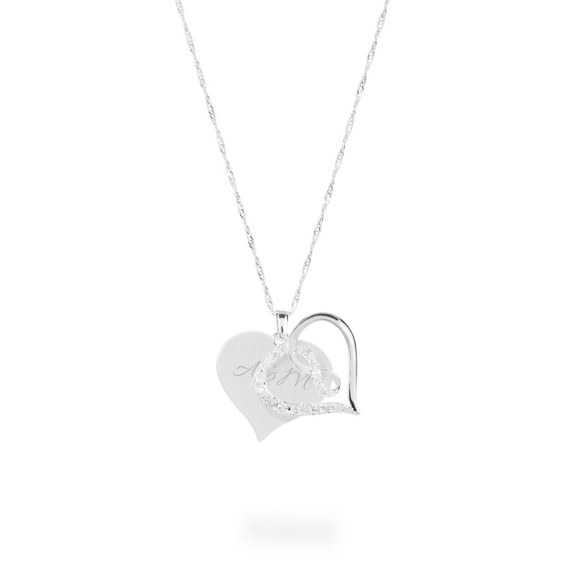 Image of Infinity Heart Crystal Swing Necklace