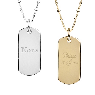 tag necklace silver