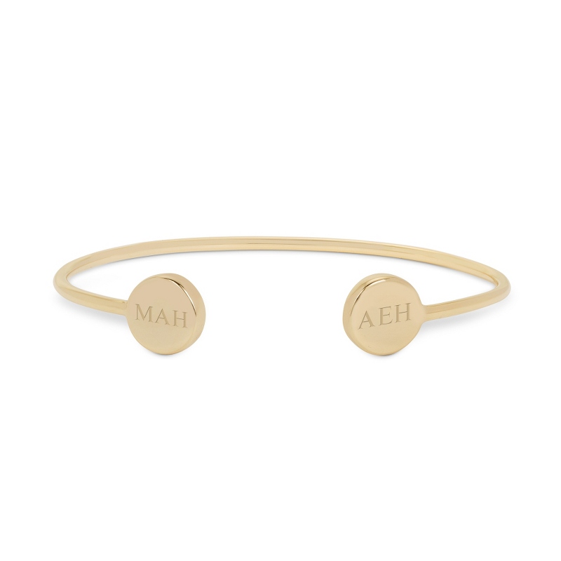 Image of Gold-Plated Sterling Silver Double Circle Cuff