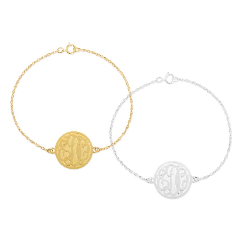 Image of Alison and Ivy Sterling Silver Monogram Circle Bracelet