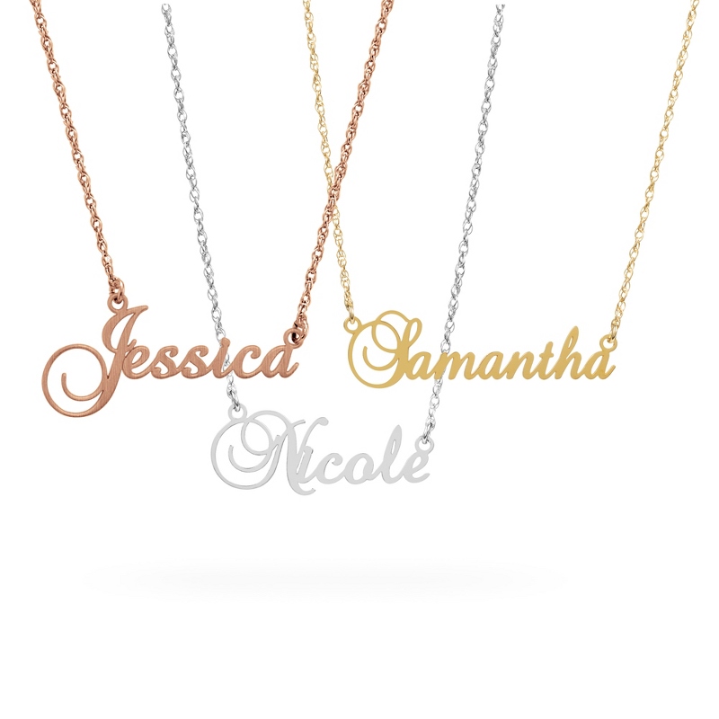 Image of Alison and Ivy Sterling Silver Script Name Necklaces