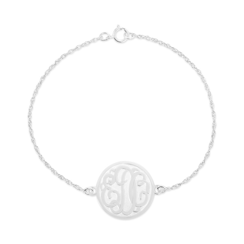 Image of Alison and Ivy Sterling Silver Script Monogram Circle