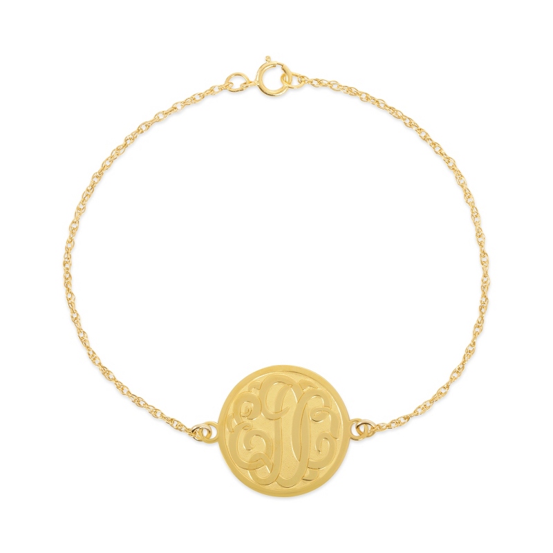 Image of Alison and Ivy Yellow Gold Sterling Silver Script Monogram