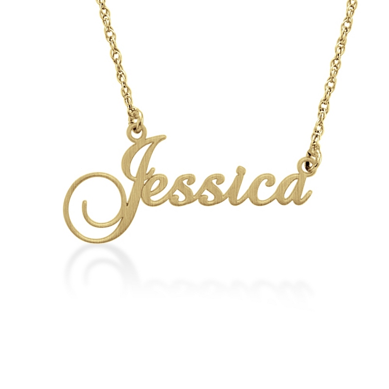 Image of Alison and Ivy Yellow Gold Sterling Silver Script Name