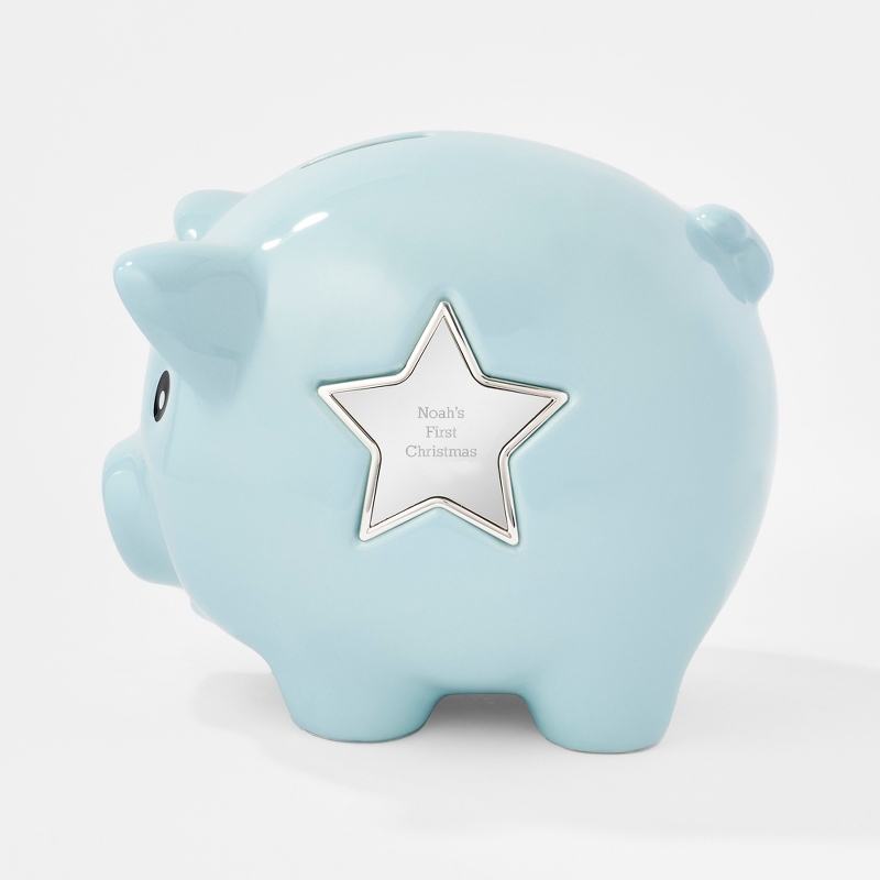 Light Blue Ceramic Piggy Bank