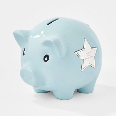 blue piggy bank