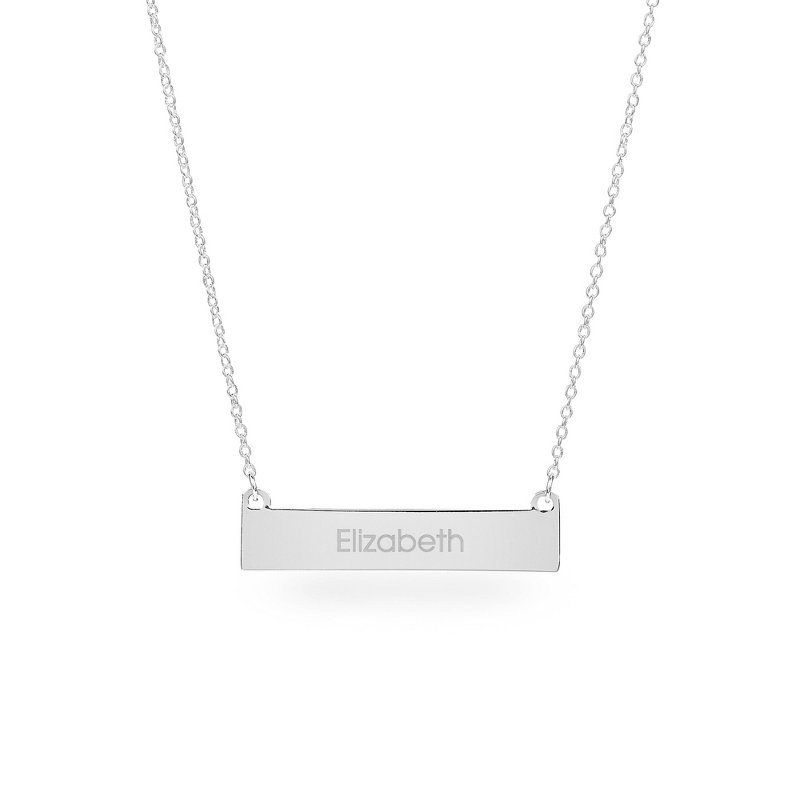 Image of Silver ID Bar Necklace