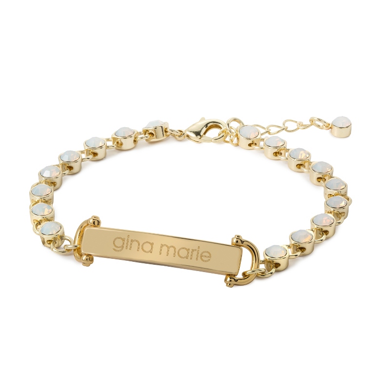 Image of Iridescent Crystal Link ID Bracelet