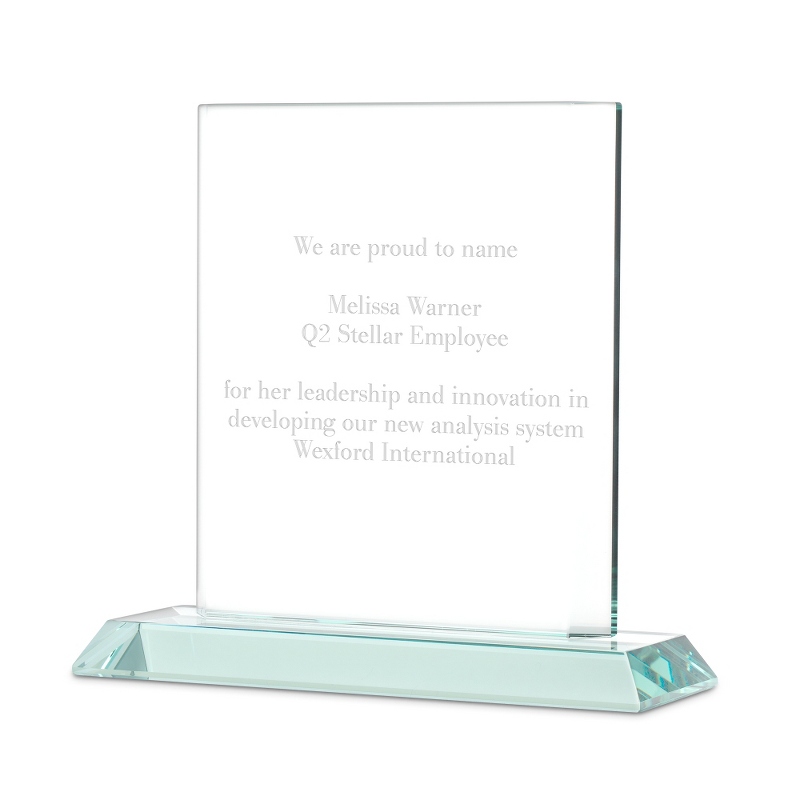 Image of Large Jade Glass Block Award