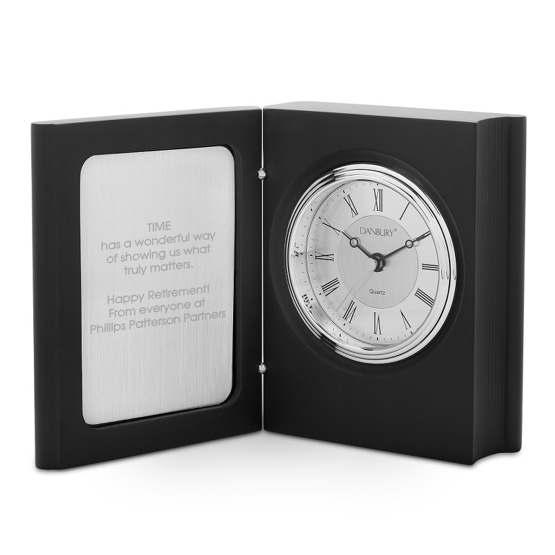 Image of Black and Silver Book Clock