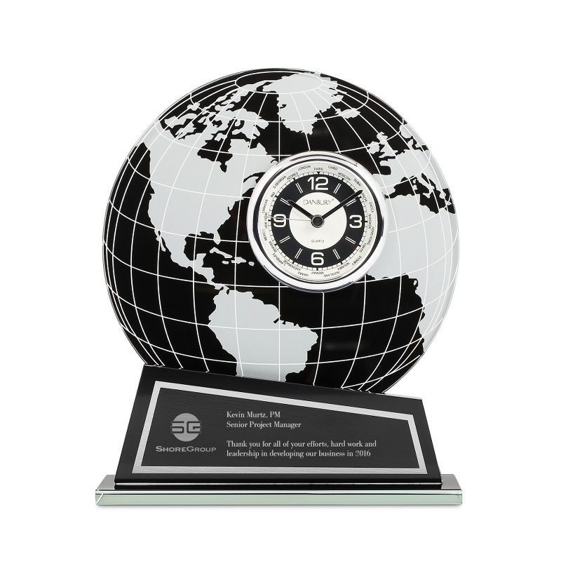 Image of Black and Silver Globe Clock