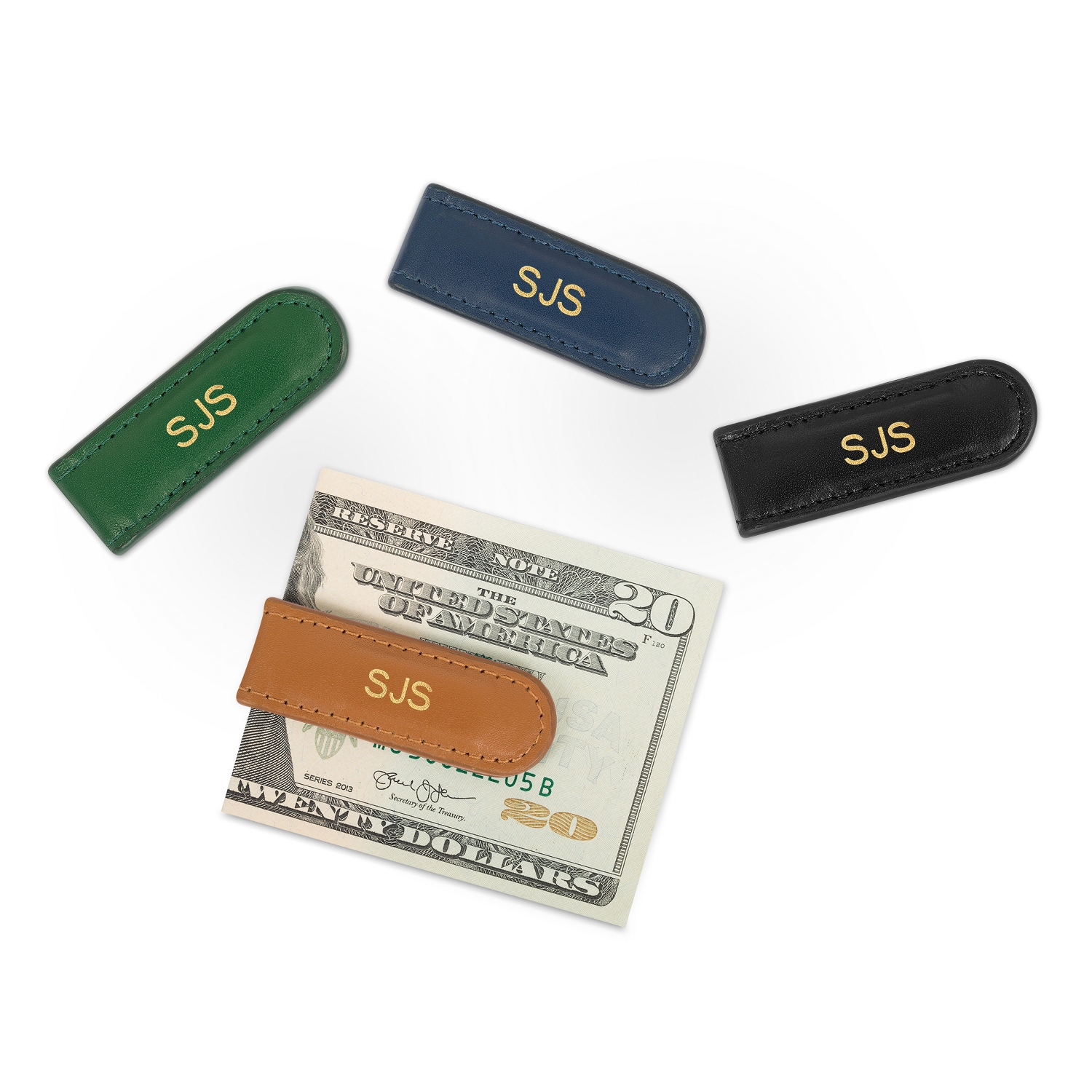 Leather Magnetic Money Clip - 