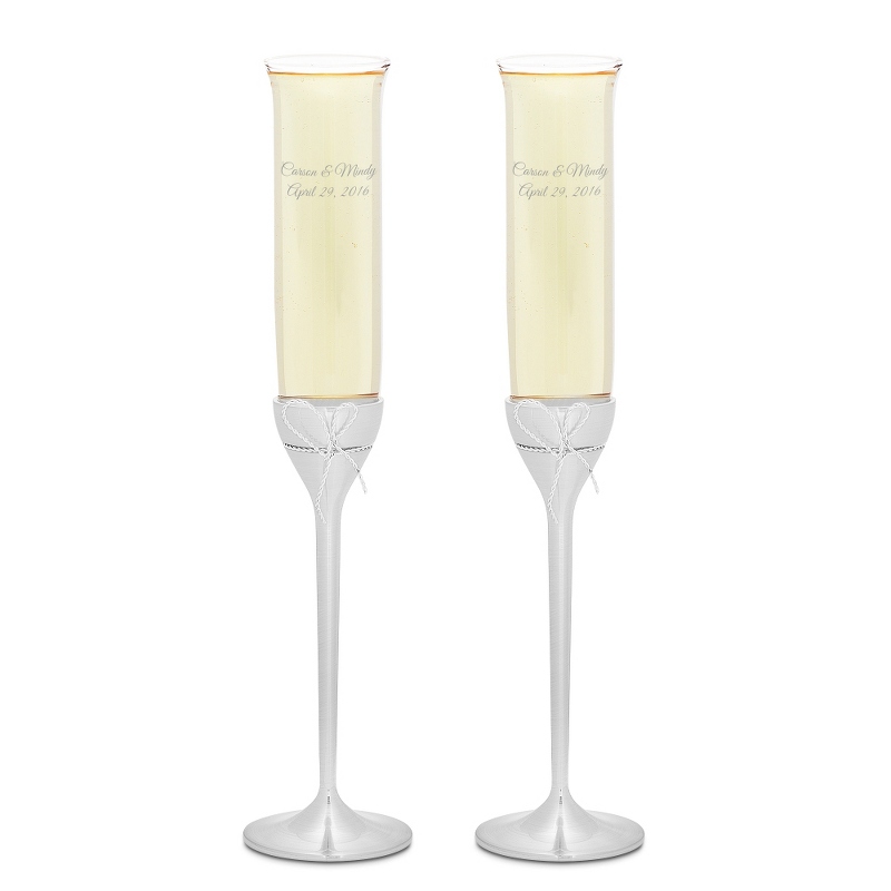 Image of Vera Wang Wedgwood Silver Love Knots Flute Set