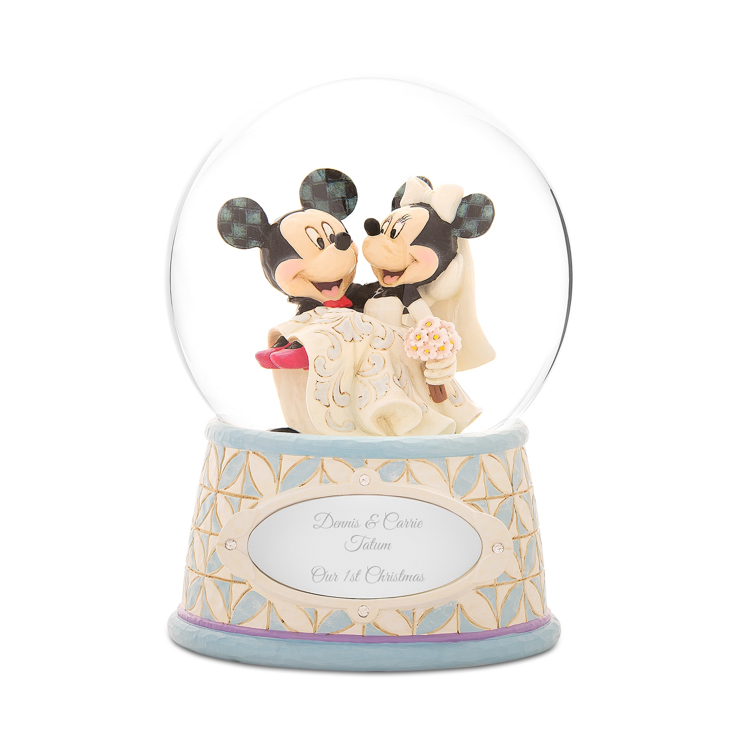 Jim Shore Disney Traditions Mickey Minnie Snow Globe