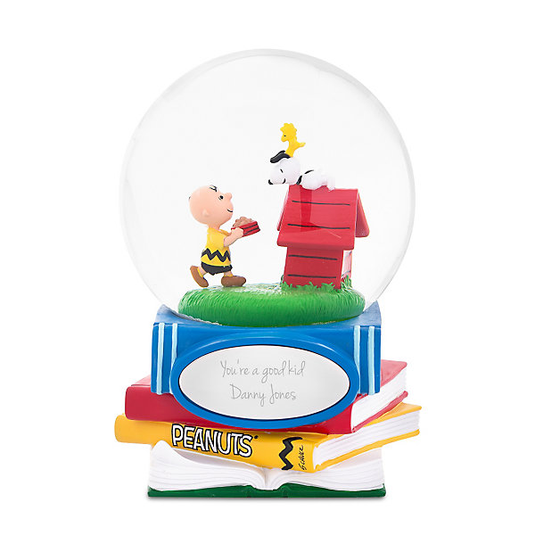 Snoopy Halloween Water Globe Peanuts Charlie Brown 10" Dog House Musical