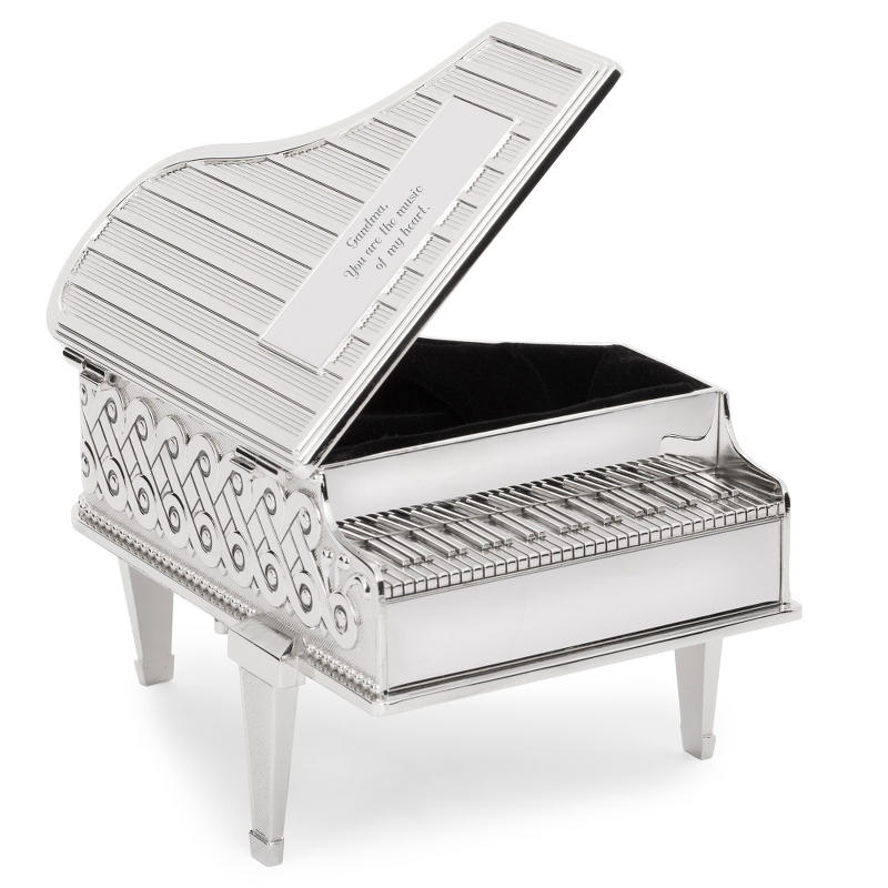 Image of Silver Piano-Shaped Music Box