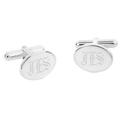 These sterling silver oval shaped cuff links are personalized with his initials, making it a luxurious gift for him