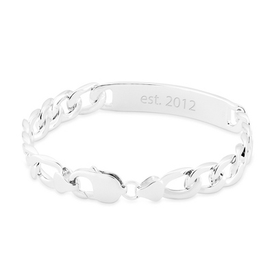 Sterling Silver Classic Link ID Bracelet