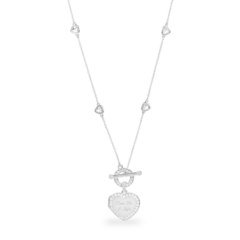 Image of Satin Heart Locket Necklace