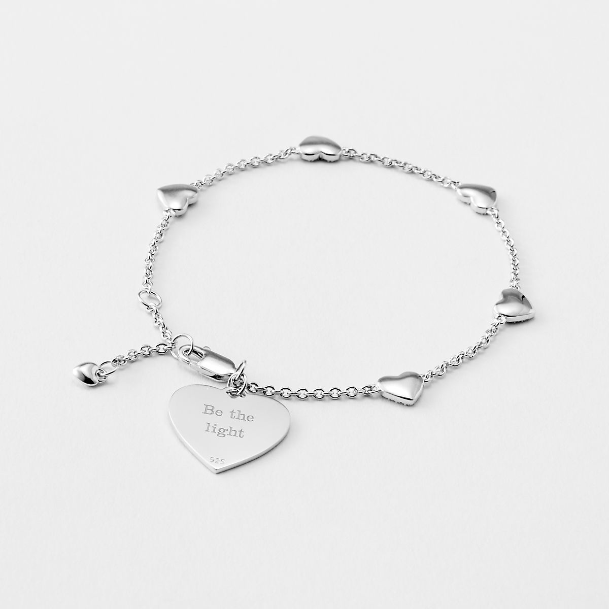 Personalised Sterling silver cut out heart bracelet Wedding Birthday Gift. 