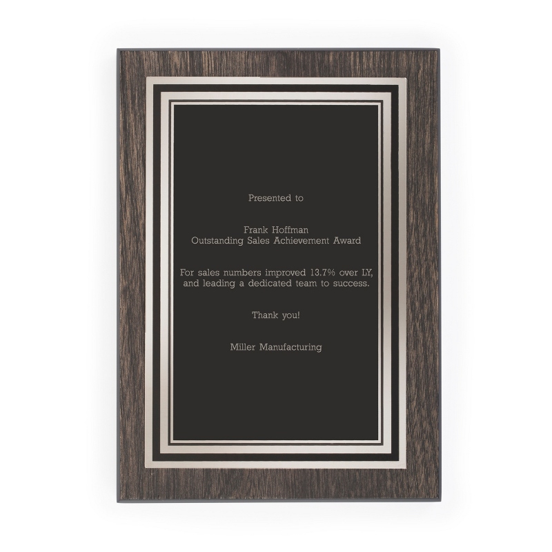 Image of Vertical 9x12 Matte Charcoal Plaque