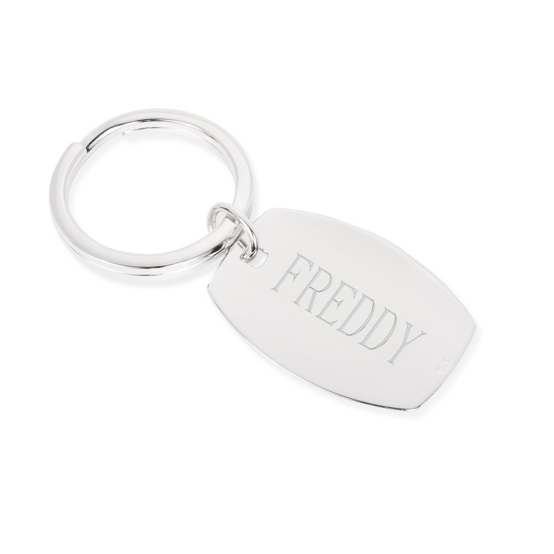 Image of Sterling Silver Oval Key Chain