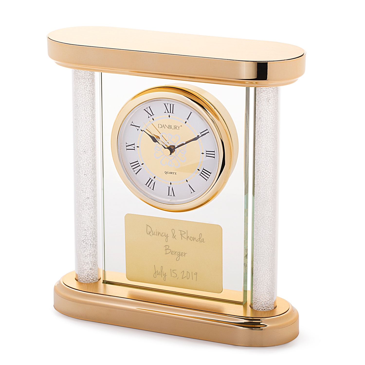 Gold Panel Wedding  Clock 